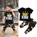Toddler Kids Baby Boys Tops T-shirt Camo Pants 2Pcs Outfits Set Clothes 0-5T